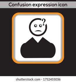 Confusion expression icon. vector graphics