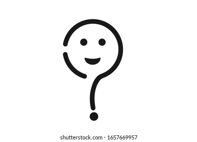Confusion expression icon vector illustration blue version