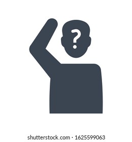 Confusion feeling icon. vector graphics