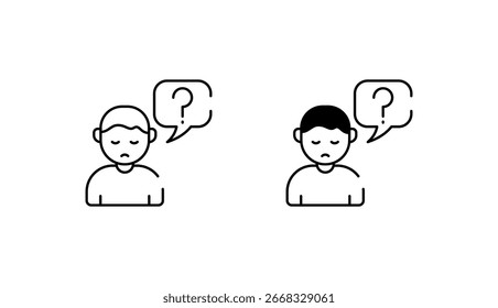 Design de ícone de confusão com ilustração de estoque de fundo branco