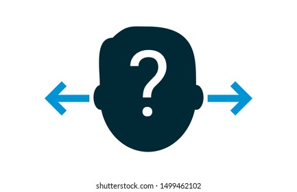 Confusion icon. Emotion and uncertainty usage. Vector illustration