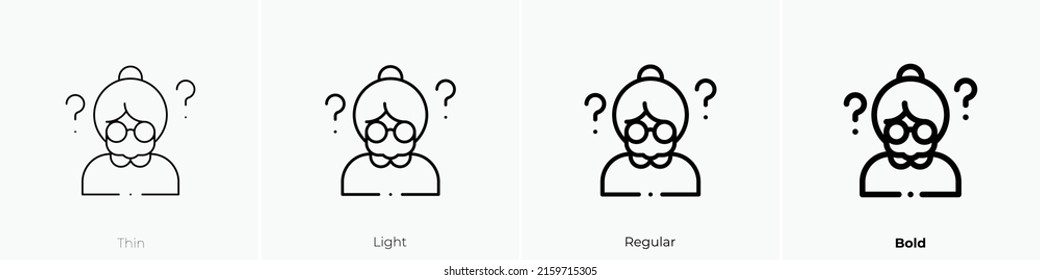 confusion icon. Linear style sign isolated on white background. Vector illustration.