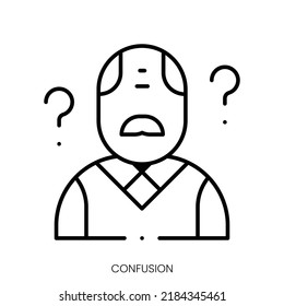 confusion icon. Linear style sign isolated on white background. Vector illustration