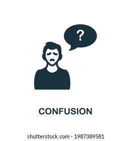 Confusion icon. Monochrome simple element from coronavirus symptoms collection. Creative Confusion icon for web design, templates, infographics and more