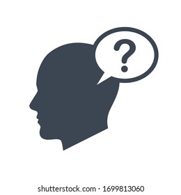Icono de confusión, símbolo de confusión gráfico vectorial.