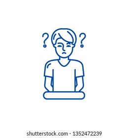Confusion line icon concept. Confusion flat  vector symbol, sign, outline illustration.