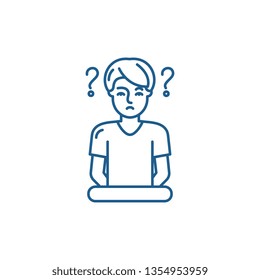 Confusion line icon concept. Confusion flat  vector symbol, sign, outline illustration.