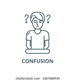 Confusion line icon, vector. Confusion outline sign, concept symbol, flat illustration