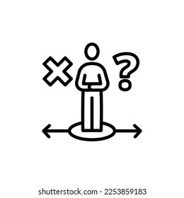 Confusion In Making Decision icon in vector. Logotype