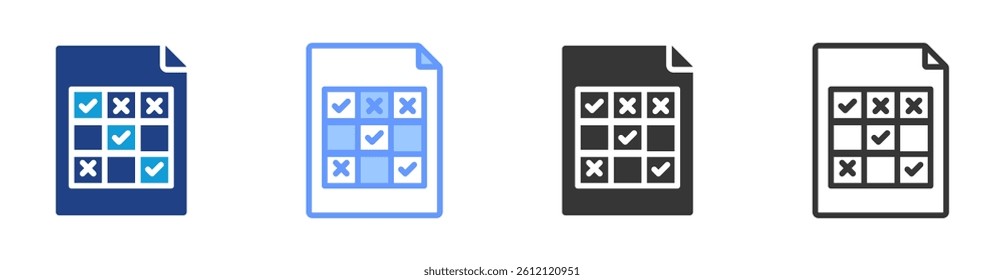 Confusion Matrix icon set multiple style collection