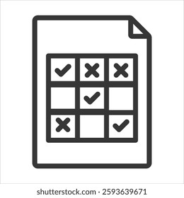Confusion Matrix Outline Icon Vector Illustration