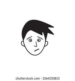 confusion on the face icon. Element of human emotions elements illustration. Premium quality graphic design icon. Signs and symbols collection icon for websites, web design on white background