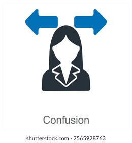 Confusion and puzzle icon concept