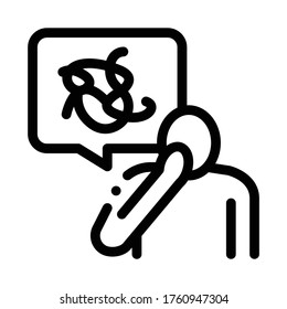 confusión de pensamientos en el vector de iconos humanos. signo de confusión de pensamientos en humanos. ilustración de símbolo de contorno aislado