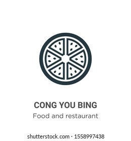 Cong you bing vector icon on white background. Flat vector cong you bing icon symbol sign from modern food and restaurant collection for mobile concept and web apps design.