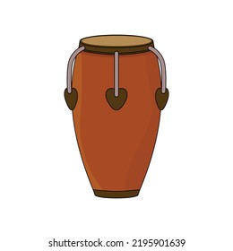 Conga african hand drum music instrument design vector flat modern isolated illustration