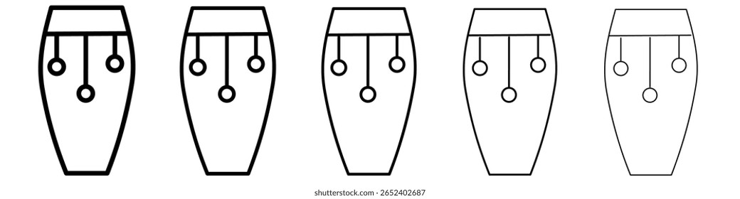 Conga drum icon black and white vector sign