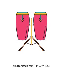 Conga drum icon. Cartoon conga drum vector icon for web design isolated on white background