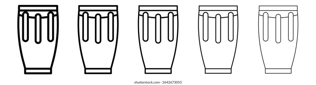 Conga drum icon isolated vector on white background set