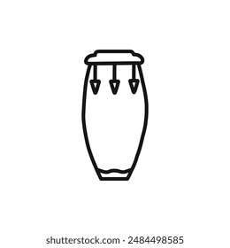 Conga drum icon linear vector graphics sign
