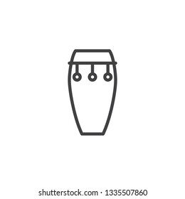 Conga drum line icon. linear style sign for mobile concept and web design. Djembe outline vector icon. Musical instrument symbol, logo illustration. Pixel perfect vector graphics