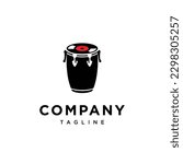 Conga Drum Recording logo icon vector template