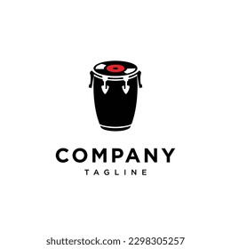 Conga Drum Recording logo icon vector template