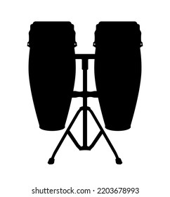 Conga Drum Silhouette, tumbadora Drum Percussion musical instrument Vector