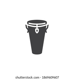 Conga drum vector icon. filled flat sign for mobile concept and web design. Congas musical instrument glyph icon. Symbol, logo illustration. Vector graphics