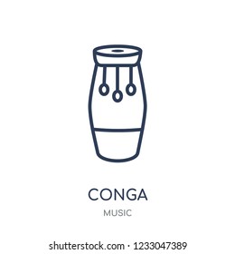 Conga icon. Conga linear symbol design from music collection. Simple outline element vector illustration on white background