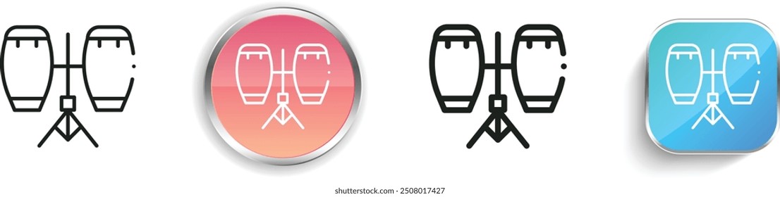 conga icon. Thin Linear, Regular and Button Style Design Isolated On White Background