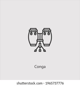 conga icon vector icon.Editable stroke.linear style sign for use web design and mobile apps,logo.Symbol illustration.Pixel vector graphics - Vector