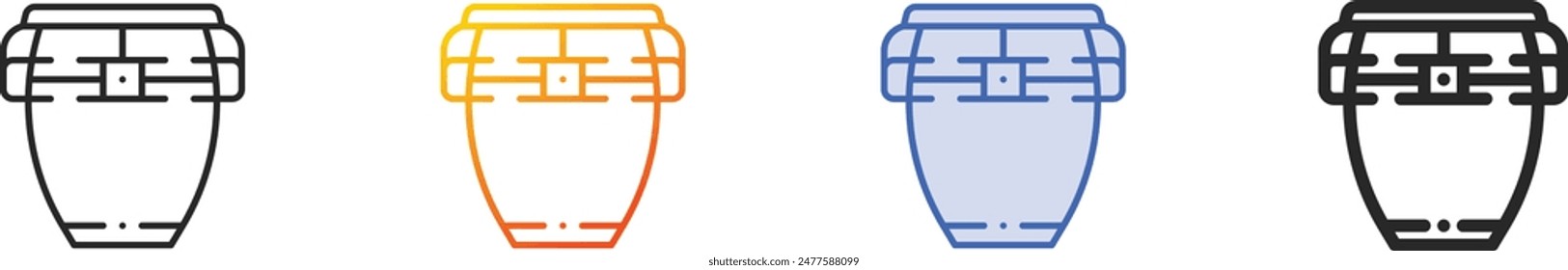 conga icon.Thin Linear, Gradient, Blue Stroke and bold Style Design Isolated On White Background