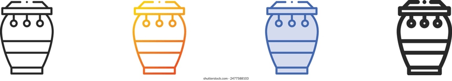 conga icon.Thin Linear, Gradient, Blue Stroke and bold Style Design Isolated On White Background