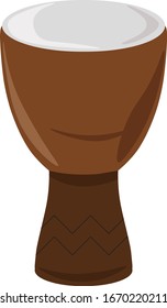 Conga instrument, illustration, vector on white background.