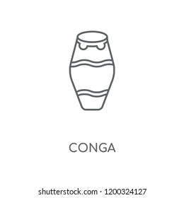 Conga linear icon. Conga concept stroke symbol design. Thin graphic elements vector illustration, outline pattern on a white background, eps 10.