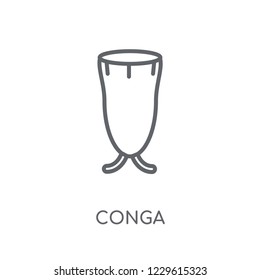 Conga linear icon. Modern outline Conga logo concept on white background from Music collection. Suitable for use on web apps, mobile apps and print media.