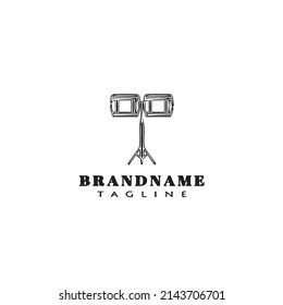 diseño de icono de dibujos animados logotipo de conga diseño de imagen vectorial aislado lindo negro moderno