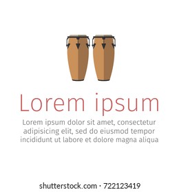 Conga musical instrument. Flat icon. Vector signs for web graphics.