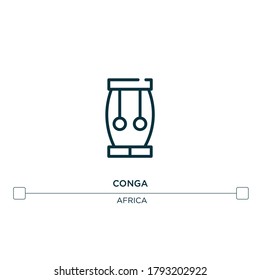 conga vector line icon. Simple element illustration. conga outline icon from africa concept. Can be used for web and mobile
