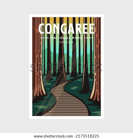 Congaree National Park poster vector illustration design