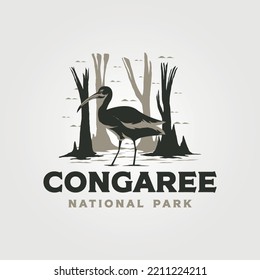 Congaree Vintage Logo, Vektorgrafik Design, uns Nationalpark-Print-Design