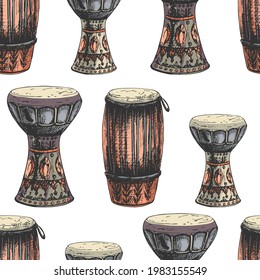 congas high cuban drum, percussion instrument, traditional hand percussion, membranophone, darbuka, cup drum, national symbol of egyptian music shaabi, hand drawing, colorful, isolated, set, colored