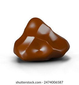 Crema de chocolate congelada de forma abstracta. Pedazo de mantequilla de chocolate, untar