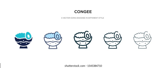 congee icon in different style vector illustration. two colored and black congee vector icons designed in filled, outline, line and stroke style can be used for web, mobile, ui