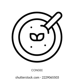 congee icon. Line Art Style Design Isolated On White Background