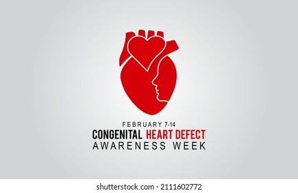 Congenital heart defect awareness week. Medical concept vector background for banner, card, poster, background.