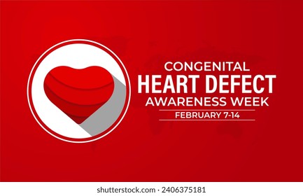Congenital Heart Defect Awareness Week beobachtet jedes Jahr während 7-14. Februar .Kalligraphy Poster Design. Liebessymbol .Vektorgrafik.