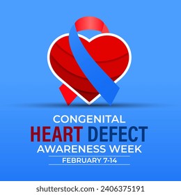Congenital Heart Defect Awareness Week beobachtet jedes Jahr während 7-14. Februar .Kalligraphy Poster Design. Liebessymbol .Vektorgrafik.