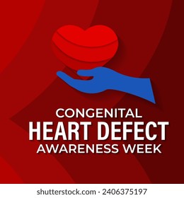 Congenital Heart Defect Awareness Week observed each year during February 7–14 .Calligraphy Poster Design. love icon .Vector illustration.